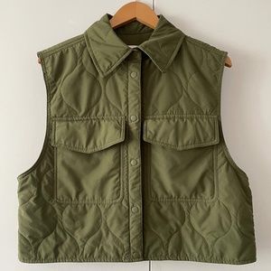 Green quilted vest